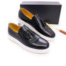 Chaussures plates en cuir véritable faites à la main pour hommes