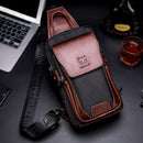 BULLCAPTAIN Sac de poitrine patchwork en cuir de vachette pour homme