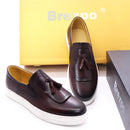 Chaussures plates en cuir véritable faites à la main pour hommes
