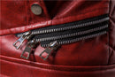 Chaqueta con cuello de piel de cuero PU estilo punk para hombre