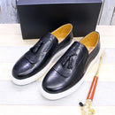 Chaussures plates en cuir véritable faites à la main pour hommes