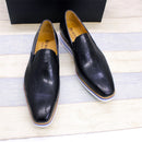 BREX Mocassins plats classiques en cuir faits à la main pour homme