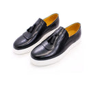 Chaussures plates en cuir véritable faites à la main pour hommes