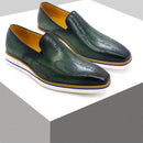 BREX Mocassins plats classiques en cuir faits à la main pour homme