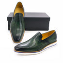 BREX Mocassins plats classiques en cuir faits à la main pour homme