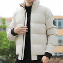 WEI Veste à col montant et matelassée de style coréen pour homme