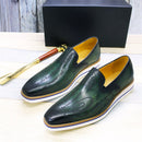BREX Mocassins plats classiques en cuir faits à la main pour homme