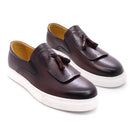 Chaussures plates en cuir véritable faites à la main pour hommes