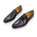 BREX Mocassins plats classiques en cuir faits à la main pour homme
