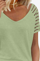 T-shirt à manches raglan et col en V