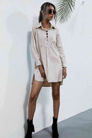 Robe chemise à col lacé