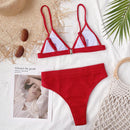 Ensemble de bikini côtelé à bretelles spaghetti