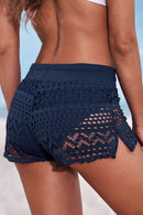 Short de bain pleine taille avec cordon de serrage à la taille