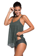 Ensemble de tankini à encolure dégagée et bretelles spaghetti pleine grandeur