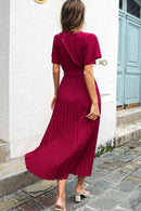 Robe mi-longue à surplis et ceinture à manches flottantes