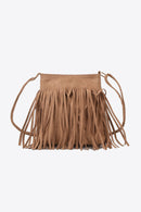 Sac à bandoulière en cuir PU avec franges