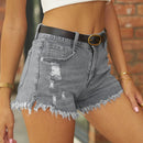Short en denim usé à ourlet brut