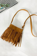 Sac à bandoulière en cuir PU avec franges