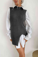 Robe pull sans manches à ourlet fendu