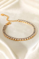 Bracelet Plaqué Or 18K Zircon Incrusté
