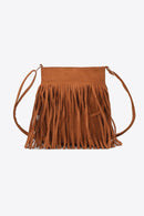 Sac à bandoulière en cuir PU avec franges
