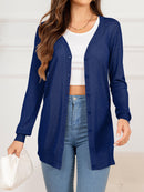 Cardigan long boutonné et fendu