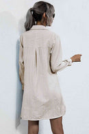Robe chemise à col lacé