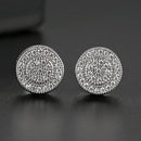 Men's Gold Color Round Stud Earrings - AM APPAREL