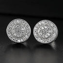 Men's Gold Color Round Stud Earrings - AM APPAREL