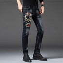 RACC Men's Flower Embroidery Slim Fit Jeans - AM APPAREL