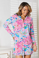 Cardigan fleuri à manches longues ouvert sur le devant Double Take