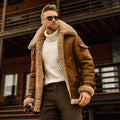 Men's Fall/Winter Brushed Velvet Leather Coat