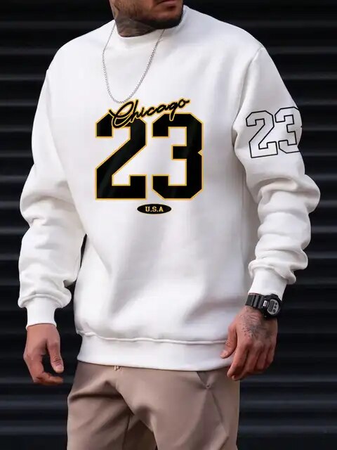 CHICAGO 23 Men's Streetwear Fleece Sweatshirts