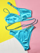 Ensemble de bikini croisé à détail de chaîne