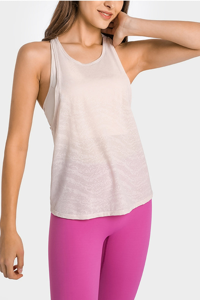 Camiseta sin mangas con espalda de nadador de malla unida