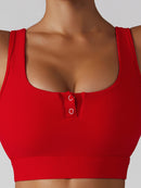 Camiseta sin mangas activa recortada con cuello cuadrado acanalado Basic Bae