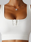 Camiseta sin mangas activa recortada con cuello cuadrado acanalado Basic Bae