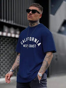 CALIFORNIA T-shirt en coton imprimé lettre pour hommes 
