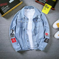 Men's Korean Style Denim Jacket W/ Patch Details