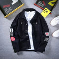 Men's Korean Style Denim Jacket W/ Patch Details