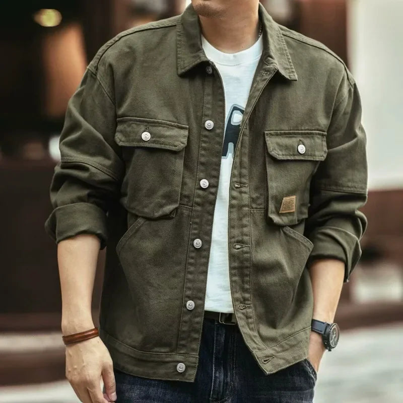 Men's Spring High-end Loose  Fit Denim Jacket