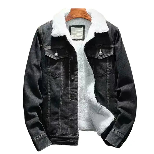 Men's Winter Cashmere Lining  Denim Jacket