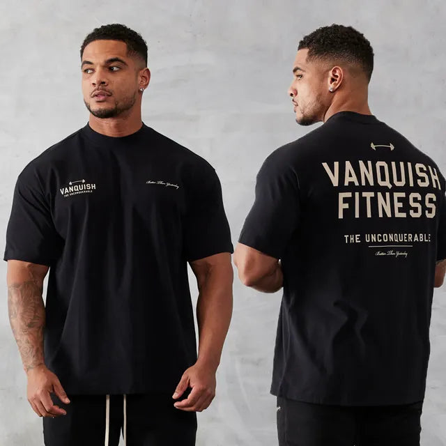 T-shirt de fitness surdimensionné vintage pour hommes 
