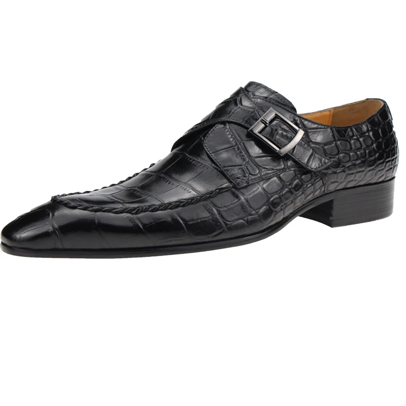 Men's Genuine Leather Hand Made Oxfords W/ Buckle Detail