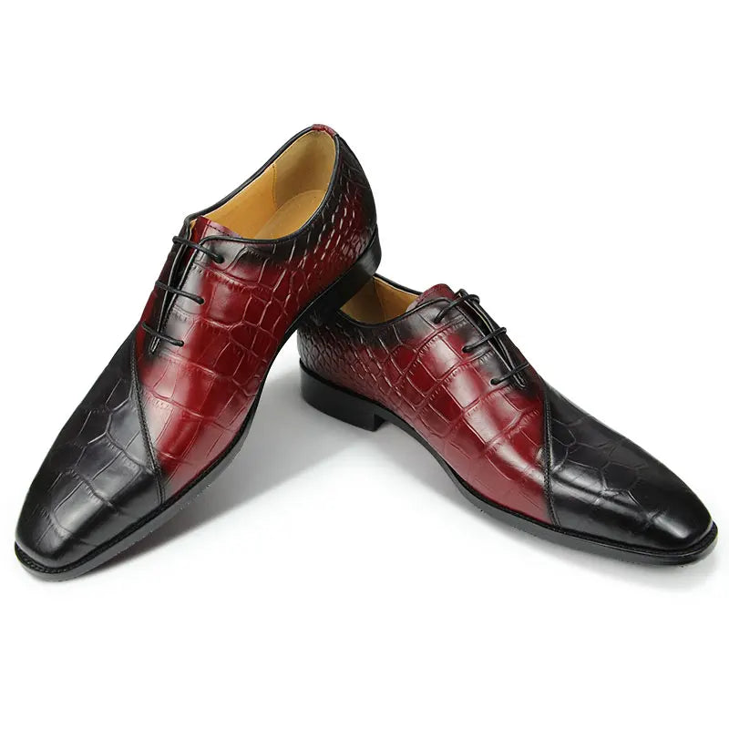 Men's Genuine Leather Two Tone Oxford Shoes