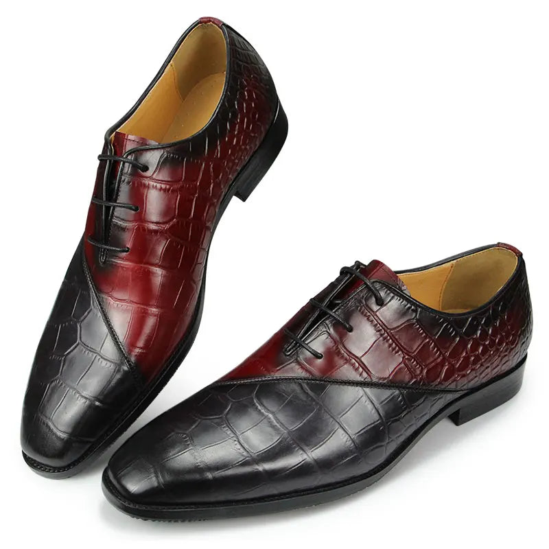 Men's Genuine Leather Two Tone Oxford Shoes