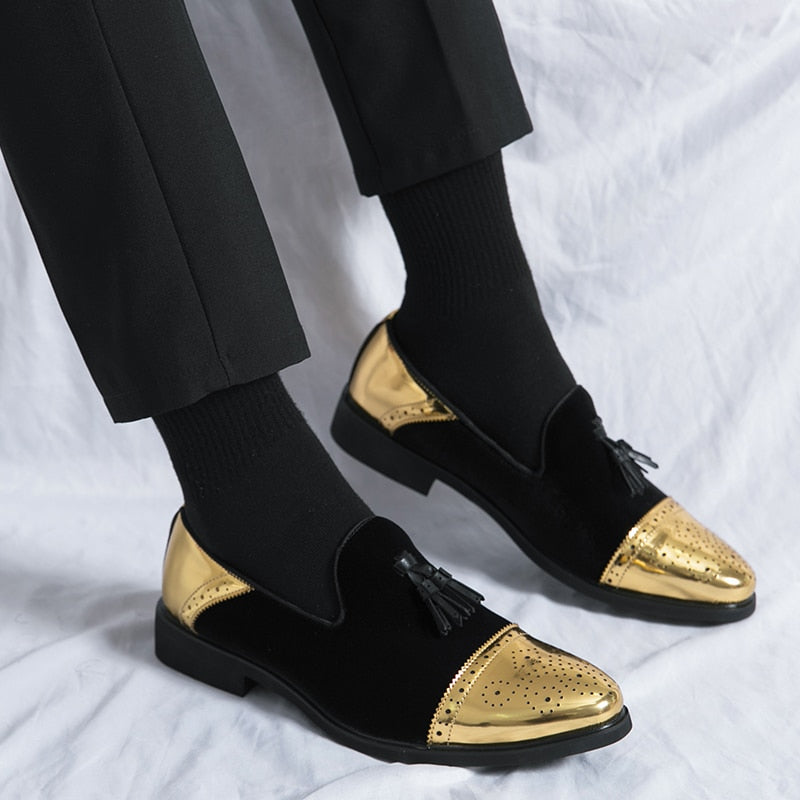 JM Men's Formal Stylish Handmade Velvet Loafers