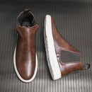 Men's Flat Sole Faux Leather Chelsea Boots