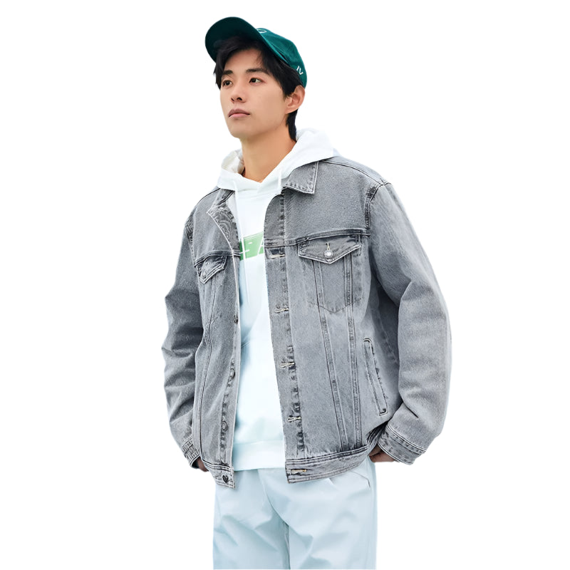 SEMIR Men's Korean Retro Denim Jacket