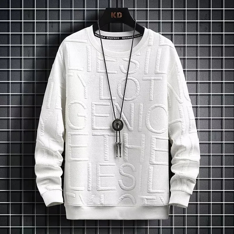 Men's Letter Print Fall Korean Streetwear Sweatshirt